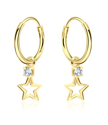 CZ Silver Hoop Earring HO-1661-GP